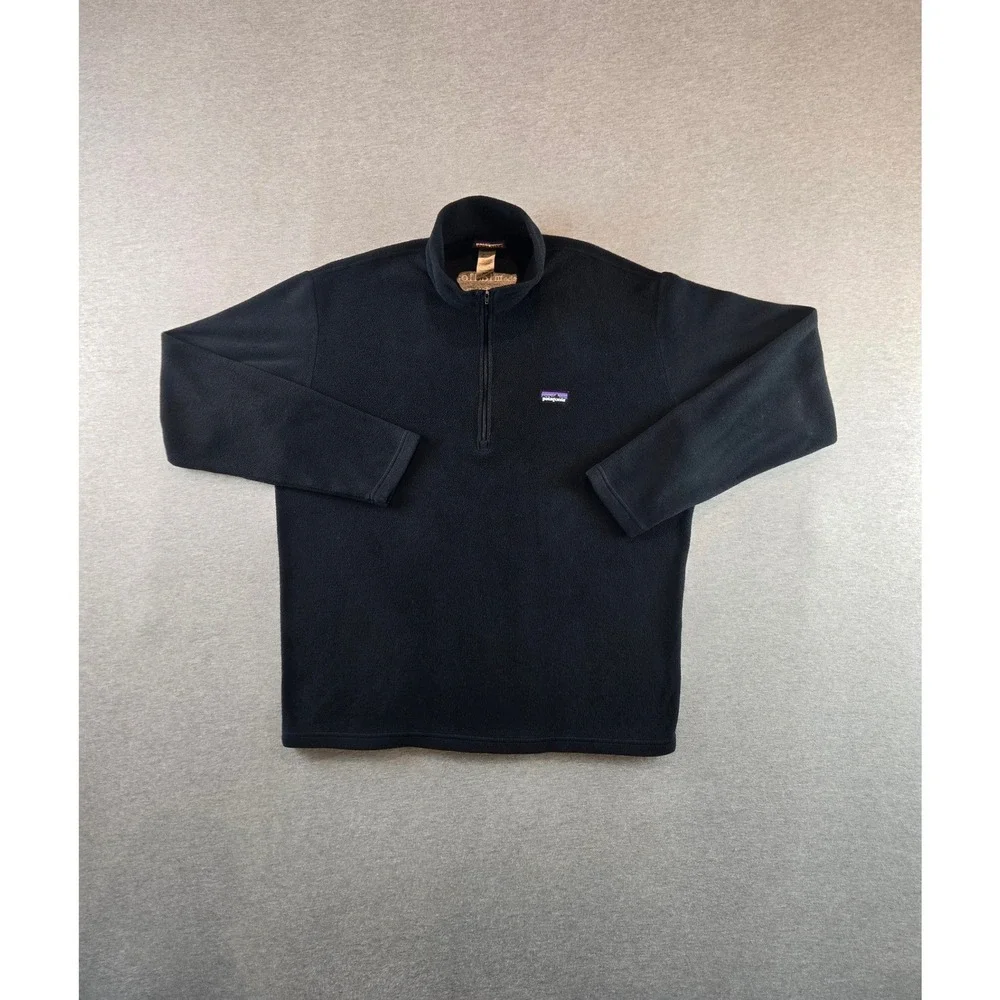 Patagonia Synchilla Quarter Zip Mens Large Black The Middle 100th Episode Fleece